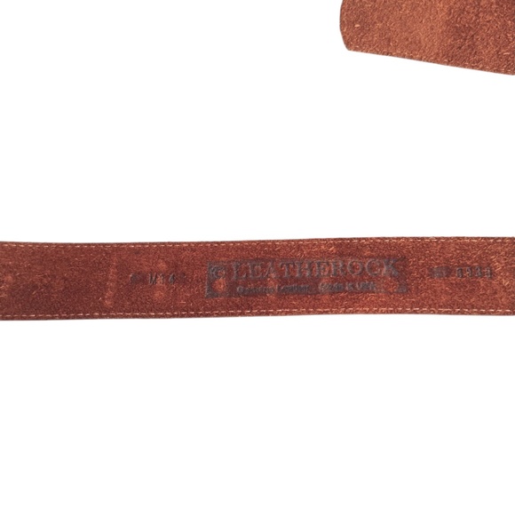 Leatherock Brown Leather Belt Mosaic Western Buckle M34